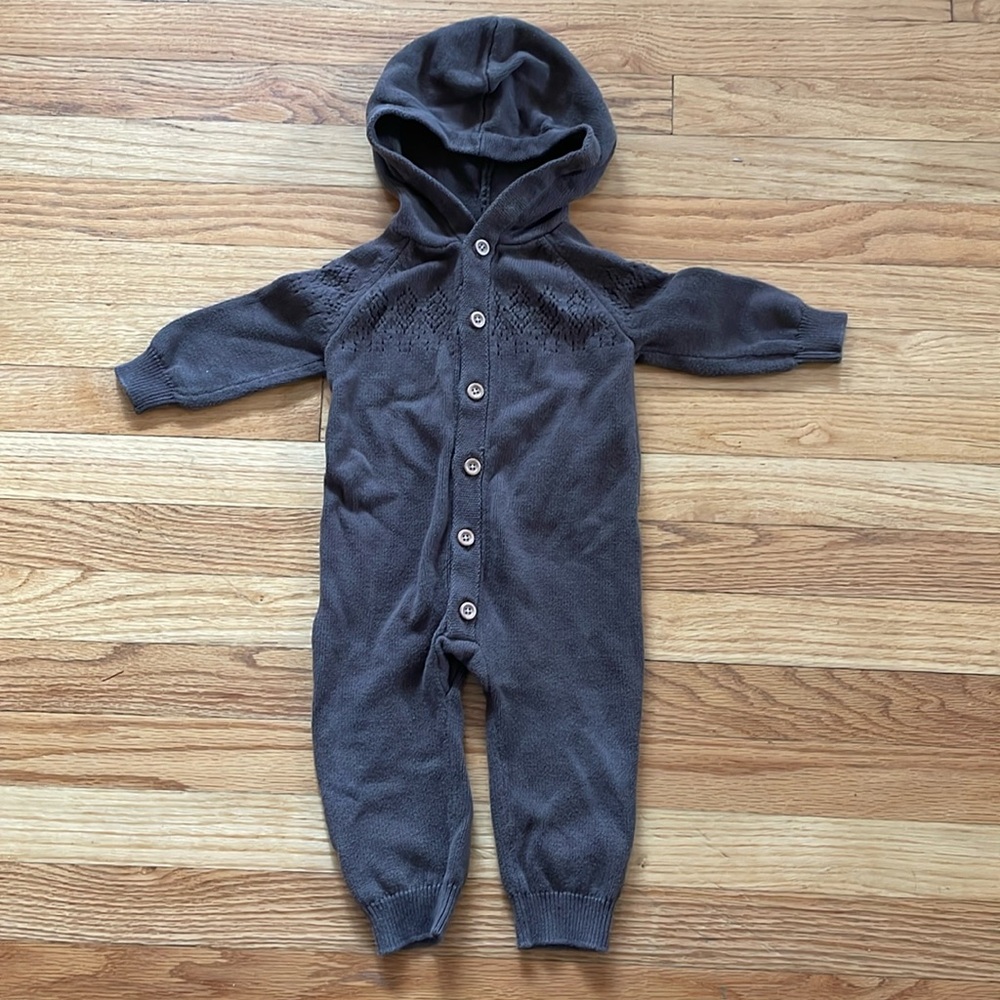 Little Planer Organic Hooded Knit Sweater Body Suit